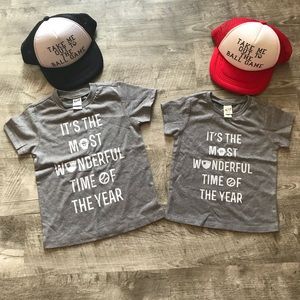 Kids/toddler/infant baseball shirt and hat